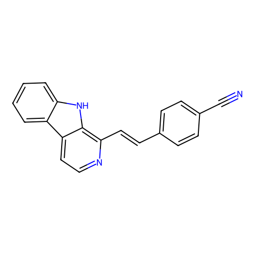 4-[(E)-2-(9H-beta-carbolin-1-yl)ethenyl]benzonitrile structure