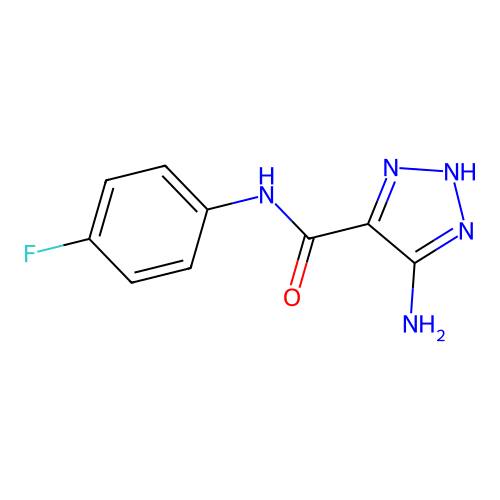 5-amino-N-(4-fluorophenyl)-2H-1,2,3-triazole-4-carboxamide structure