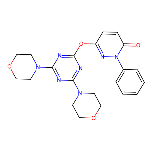 6-(4,6-Di-morpholin-4-yl-[1,3,5]triazin-2-yloxy)-2-phenyl-2H-pyridazin-3-one structure