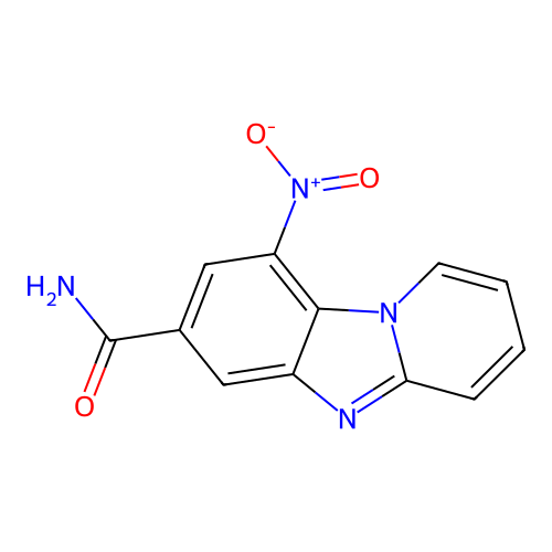 9-Nitropyrido[1,2-a]benzimidazole-7-carboxamide structure