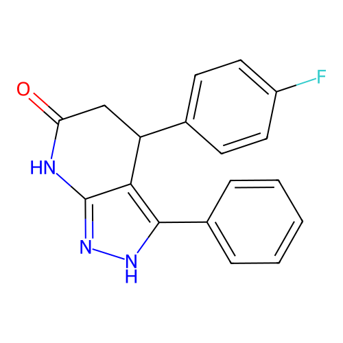 4-(4-fluorophenyl)-3-phenyl-1,4,5,7-tetrahydro-6H-pyrazolo[3,4-b]pyridin-6-one structure