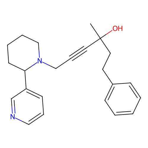 3-Methyl-1-phenyl-6-(2-(3-pyridyl)piperidyl)hex-4-yn-3-ol structure