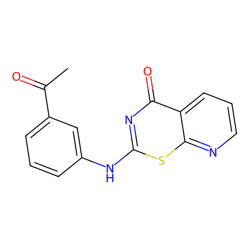 2-[(3-acetylphenyl)amino]-4H-pyrido[3,2-e][1,3]thiazin-4-one structure