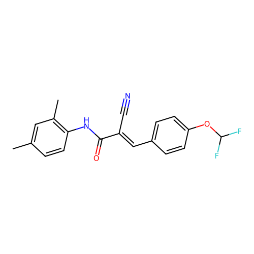 2-cyano-3-[4-(difluoromethoxy)phenyl]-N-(2,4-dimethylphenyl)prop-2-enamide structure
