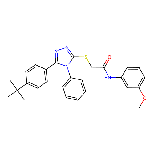 2-{[5-(4-tert-butylphenyl)-4-phenyl-4H-1,2,4-triazol-3-yl]sulfanyl}-N-(3-methoxyphenyl)acetamide structure