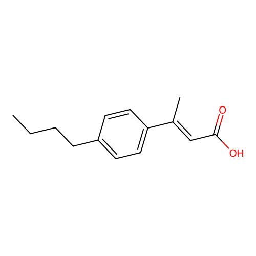 (2E)-3-(4-butylphenyl)but-2-enoic acid structure