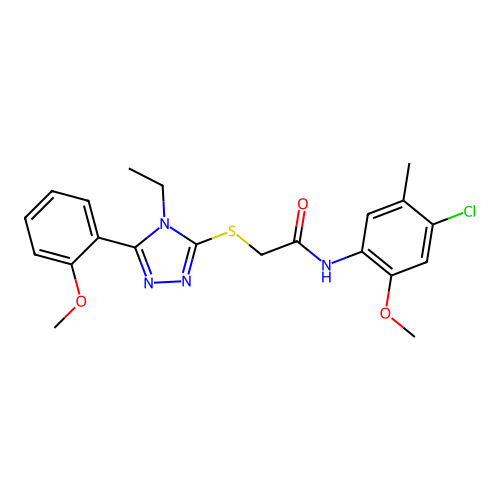 N-(4-chloro-2-methoxy-5-methylphenyl)-2-{[4-ethyl-5-(2-methoxyphenyl)-4H-1,2,4-triazol-3-yl]sulfanyl}acetamide structure