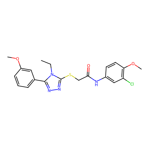 N-(3-chloro-4-methoxyphenyl)-2-{[4-ethyl-5-(3-methoxyphenyl)-4H-1,2,4-triazol-3-yl]sulfanyl}acetamide structure