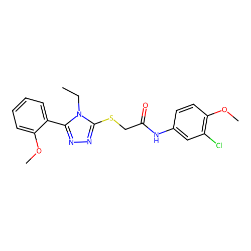 N-(3-chloro-4-methoxyphenyl)-2-{[4-ethyl-5-(2-methoxyphenyl)-4H-1,2,4-triazol-3-yl]sulfanyl}acetamide structure