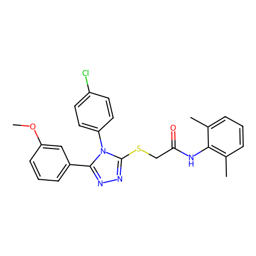 2-{[4-(4-chlorophenyl)-5-(3-methoxyphenyl)-4H-1,2,4-triazol-3-yl]sulfanyl}-N-(2,6-dimethylphenyl)acetamide structure
