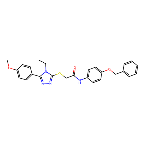 N-[4-(benzyloxy)phenyl]-2-{[4-ethyl-5-(4-methoxyphenyl)-4H-1,2,4-triazol-3-yl]sulfanyl}acetamide structure
