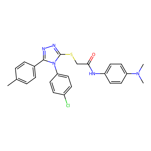 2-{[4-(4-chlorophenyl)-5-(4-methylphenyl)-4H-1,2,4-triazol-3-yl]sulfanyl}-N-[4-(dimethylamino)phenyl]acetamide structure
