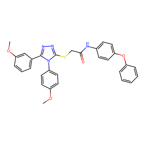 2-{[5-(3-methoxyphenyl)-4-(4-methoxyphenyl)-4H-1,2,4-triazol-3-yl]sulfanyl}-N-(4-phenoxyphenyl)acetamide structure