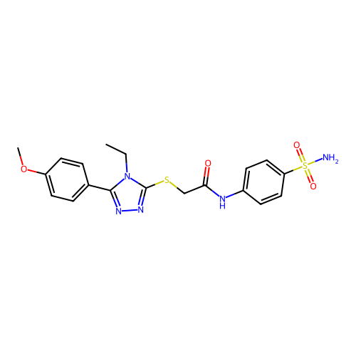 2-{[4-ethyl-5-(4-methoxyphenyl)-4H-1,2,4-triazol-3-yl]sulfanyl}-N-(4-sulfamoylphenyl)acetamide structure