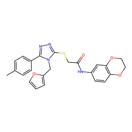 N-(2,3-dihydro-1,4-benzodioxin-6-yl)-2-{[4-(furan-2-ylmethyl)-5-(4-methylphenyl)-4H-1,2,4-triazol-3-yl]sulfanyl}acetamide structure