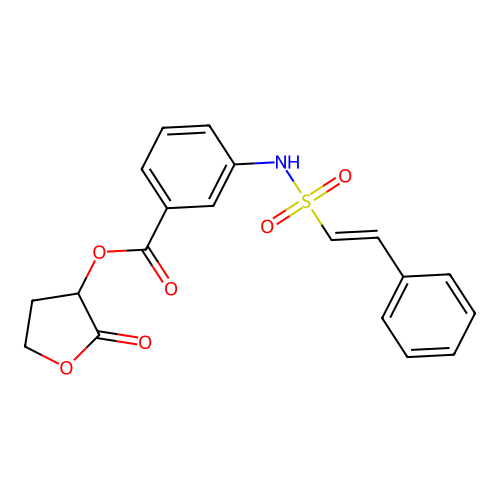 2-Oxooxolan-3-yl 3-(2-phenylethenesulfonamido)benzoate structure