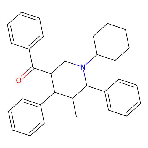 (1-Cyclohexyl-5-methyl-4,6-diphenylpiperidin-3-yl)(phenyl)methanone structure