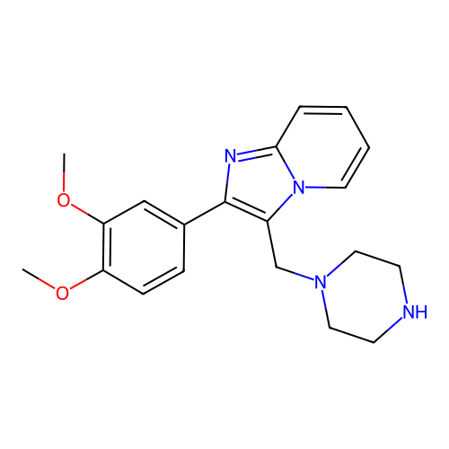 2-(3,4-Dimethoxyphenyl)-3-(piperazin-1-ylmethyl)imidazo[1,2-a]pyridine structure