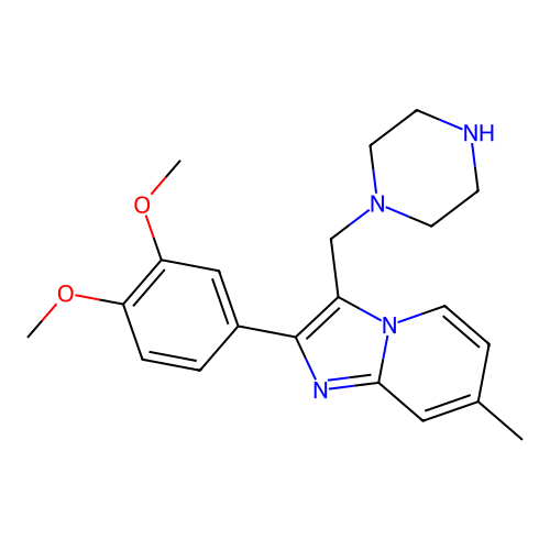 2-(3,4-Dimethoxyphenyl)-7-methyl-3-(piperazin-1-ylmethyl)imidazo[1,2-a]pyridine structure