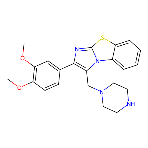 2-(3,4-Dimethoxyphenyl)-1-(piperazin-1-ylmethyl)imidazo[2,1-b][1,3]benzothiazole structure