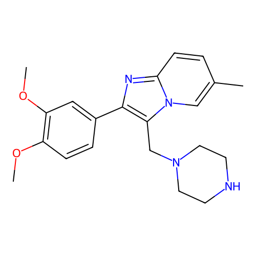 2-(3,4-Dimethoxyphenyl)-6-methyl-3-(piperazin-1-ylmethyl)imidazo[1,2-a]pyridine structure