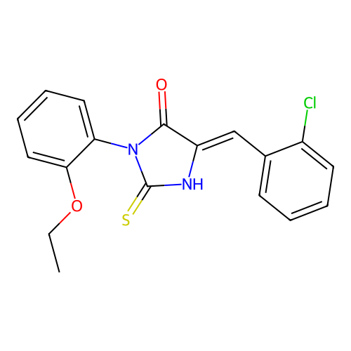 4-Imidazolidinone, 5-((2-chlorophenyl)methylene)-3-(2-ethoxyphenyl)-2-thioxo- structure