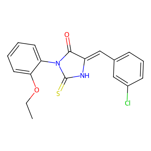 4-Imidazolidinone, 5-((3-chlorophenyl)methylene)-3-(2-ethoxyphenyl)-2-thioxo- structure