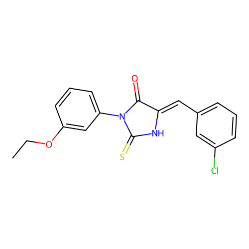 4-Imidazolidinone, 5-((3-chlorophenyl)methylene)-3-(3-ethoxyphenyl)-2-thioxo- structure