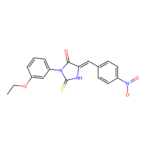 4-Imidazolidinone, 3-(3-ethoxyphenyl)-5-((4-nitrophenyl)methylene)-2-thioxo- structure