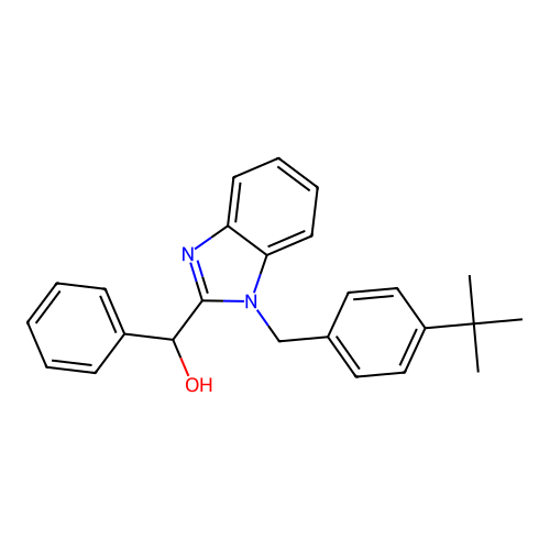 [1-(4-tert-butylbenzyl)-1H-benzimidazol-2-yl](phenyl)methanol structure