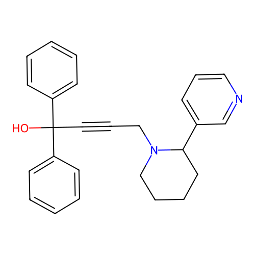 1,1-Diphenyl-4-[2-(pyridin-3-yl)piperidin-1-yl]but-2-yn-1-ol structure