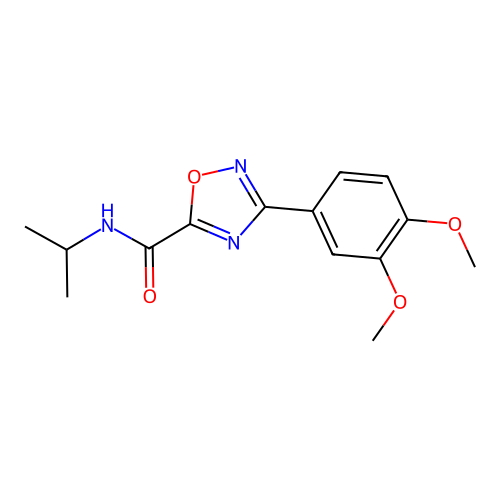 3-(3,4-dimethoxyphenyl)-N-isopropyl-1,2,4-oxadiazole-5-carboxamide structure