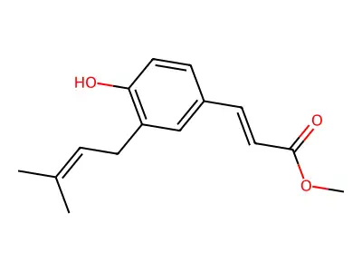 Methyl 3-[4-hydroxy-3-(3-methylbut-2-enyl)phenyl]prop-2-enoate structure