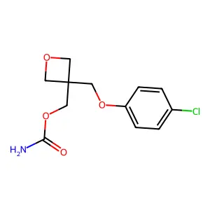 3-Oxetanemethanol, 3-((p-chlorophenoxy)methyl)-, carbamate structure