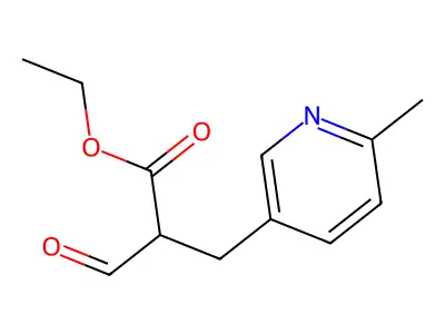 Ethyl 2-formyl-3-(6-methyl-3-pyridyl)propionate structure