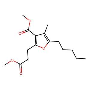Methyl 3-[3-(methoxycarbonyl)-4-methyl-5-pentyl-2-furanyl]propionate structure