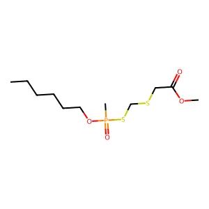 Methyl 6-methyl-6-oxo-7-oxa-3,5-dithia-6lambda~5~-phosphatridecan-1-oate structure