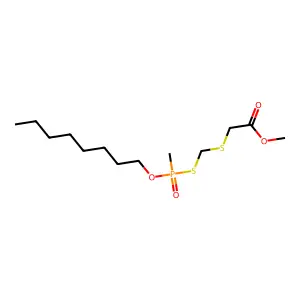 Methyl 6-methyl-6-oxo-7-oxa-3,5-dithia-6lambda~5~-phosphapentadecan-1-oate structure
