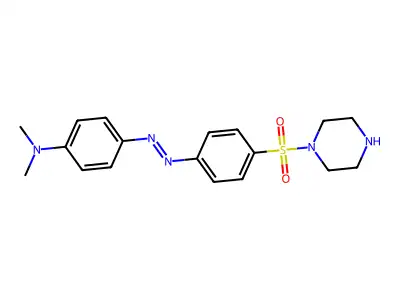 Benzenamine, N,N-dimethyl-4-[2-[4-(1-piperazinylsulfonyl)phenyl]diazenyl]- structure