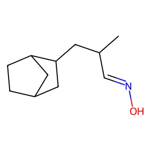 Bicyclo[2.2.1]heptane-2-propanal, alpha-methyl-, oxime structure