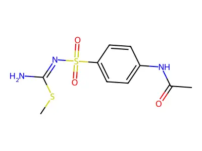 methyl N'-(4-acetamidophenyl)sulfonylcarbamimidothioate structure