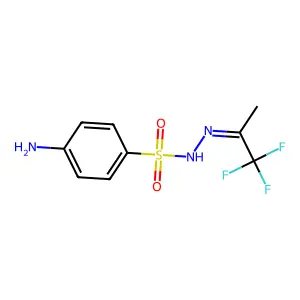 4-amino-N-(1,1,1-trifluoropropan-2-ylideneamino)benzenesulfonamide structure