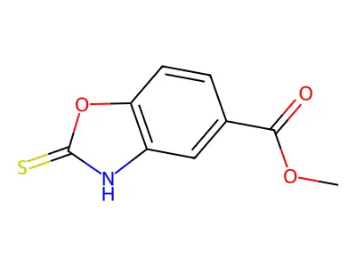 2-Mercapto-1,3-benzoxazole-5-carboxylic acid methyl ester structure