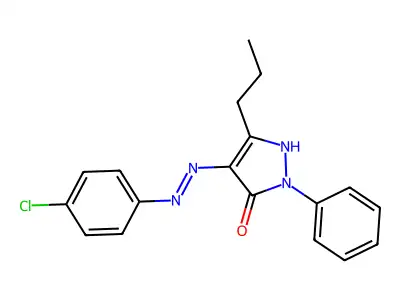 (4E)-4-[(4-chlorophenyl)hydrazinylidene]-2-phenyl-5-propylpy structure