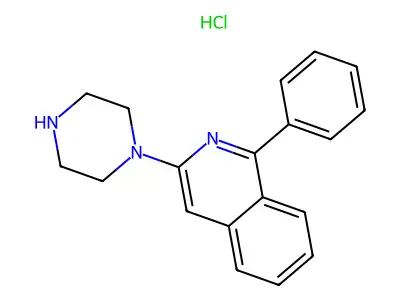 Isoquinoline, 1-phenyl-3-(1-piperazinyl)-, monohydrochloride structure