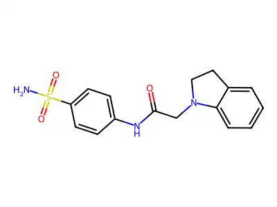 N-[4-(aminosulfonyl)phenyl]-2-(2,3-dihydro-1H-indol-1-yl)acetamide structure
