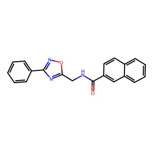 N-[(3-phenyl-1,2,4-oxadiazol-5-yl)methyl]naphthalene-2-carboxamide structure