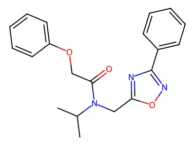 2-phenoxy-N-[(3-phenyl-1,2,4-oxadiazol-5-yl)methyl]-N-propan-2-ylacetamide structure