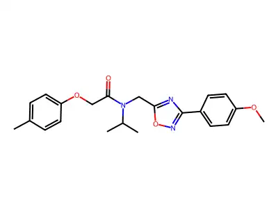 N-[[3-(4-methoxyphenyl)-1,2,4-oxadiazol-5-yl]methyl]-2-(4-methylphenoxy)-N-propan-2-ylacetamide structure