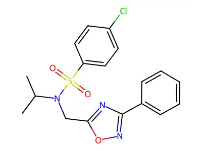 4-chloro-N-[(3-phenyl-1,2,4-oxadiazol-5-yl)methyl]-N-(propan-2-yl)benzene-1-sulfonamide structure